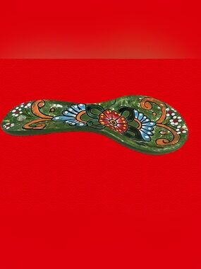 Hand -Painted from Mexico-Porcelain utensil tray